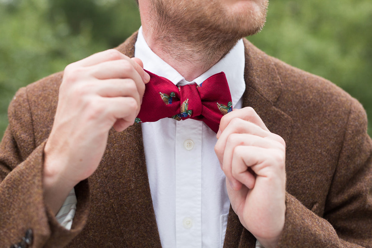 Wood Duck Bow Tie - Red