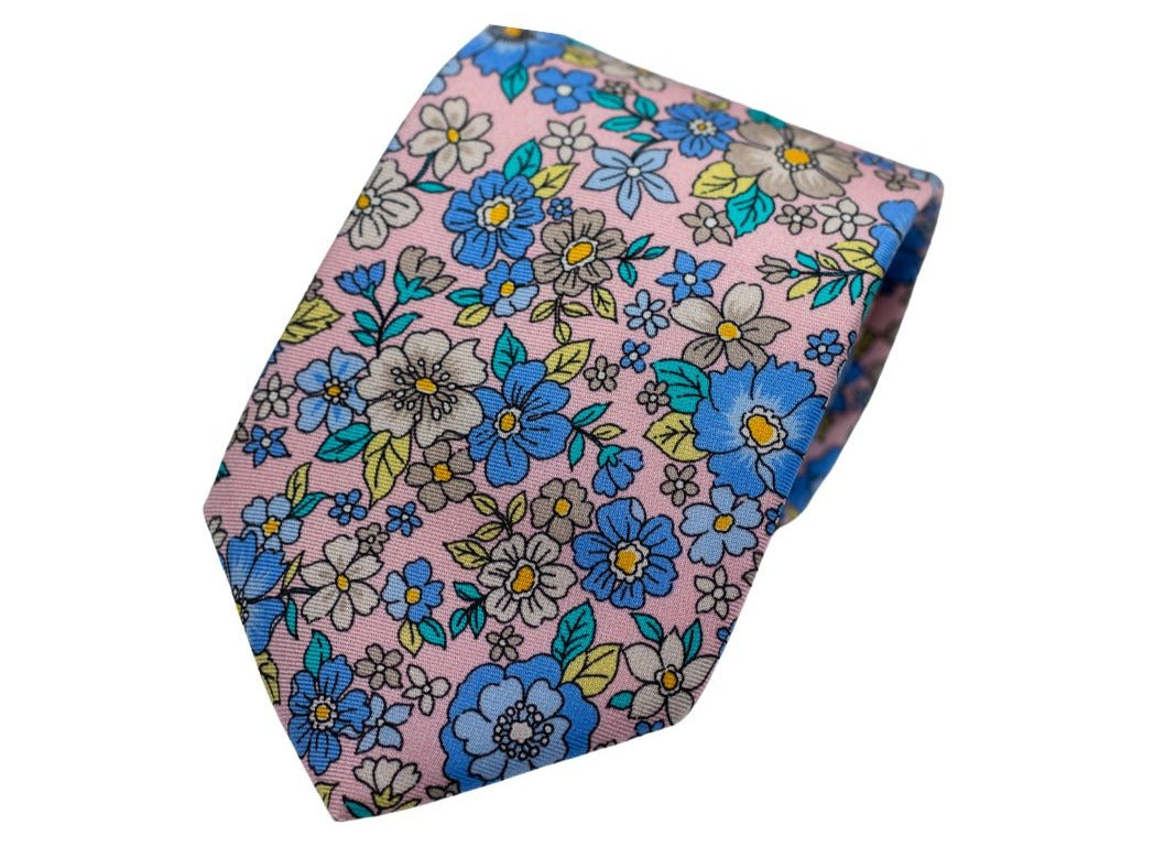 Garden Party Floral Necktie - Pink High Cotton