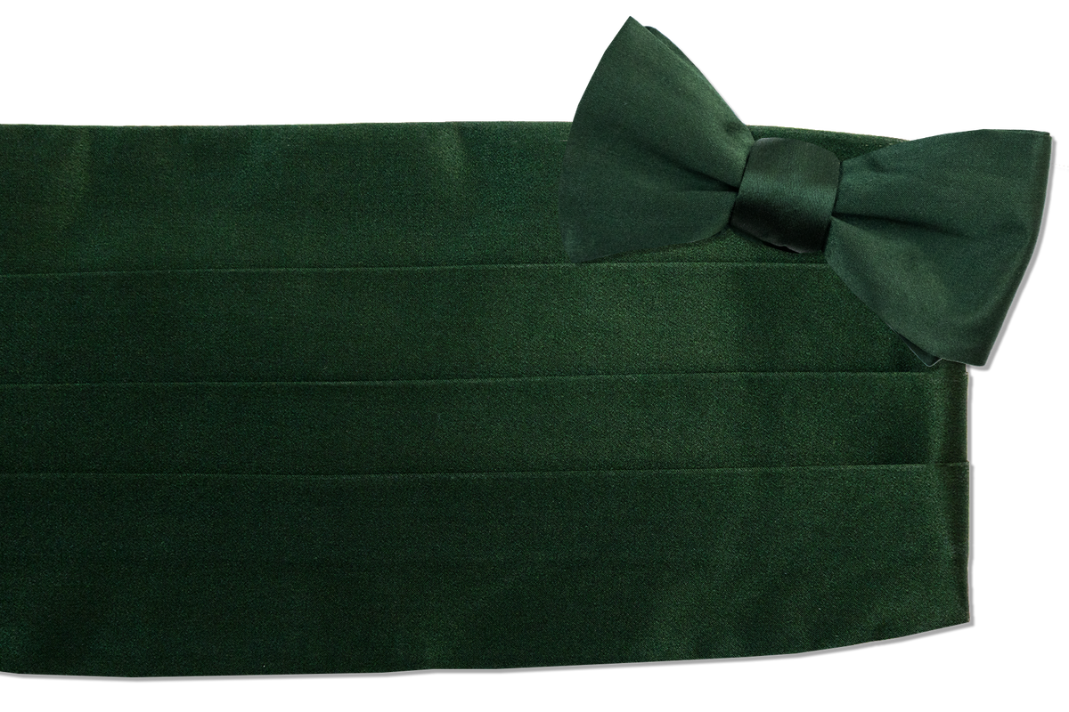Forest Green Silk Satin Cummerbund Set