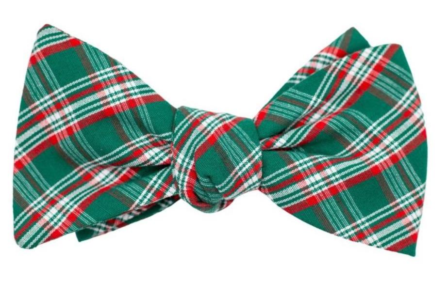 Green Holiday Plaid Bow Tie High Cotton