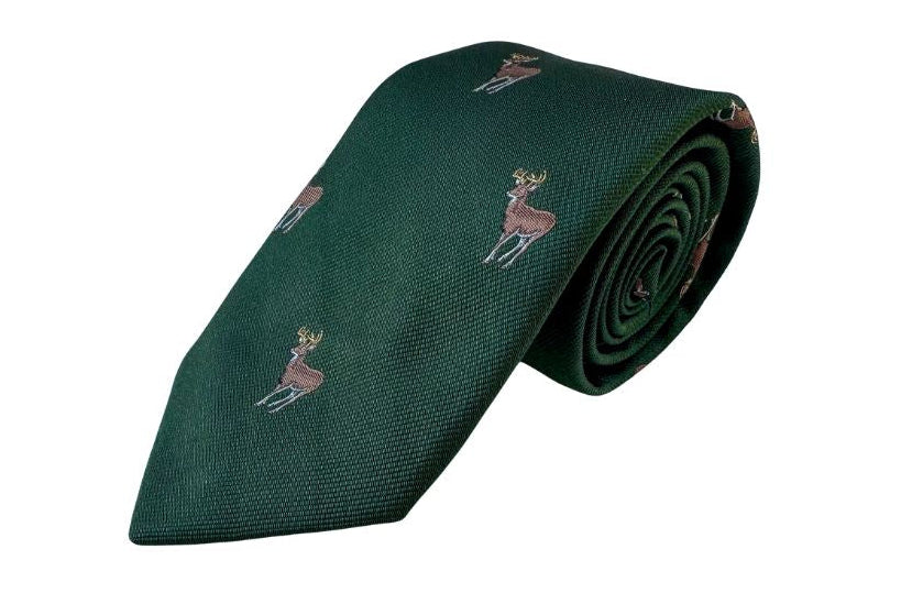 The Holiday Buck Silk Necktie - Green
