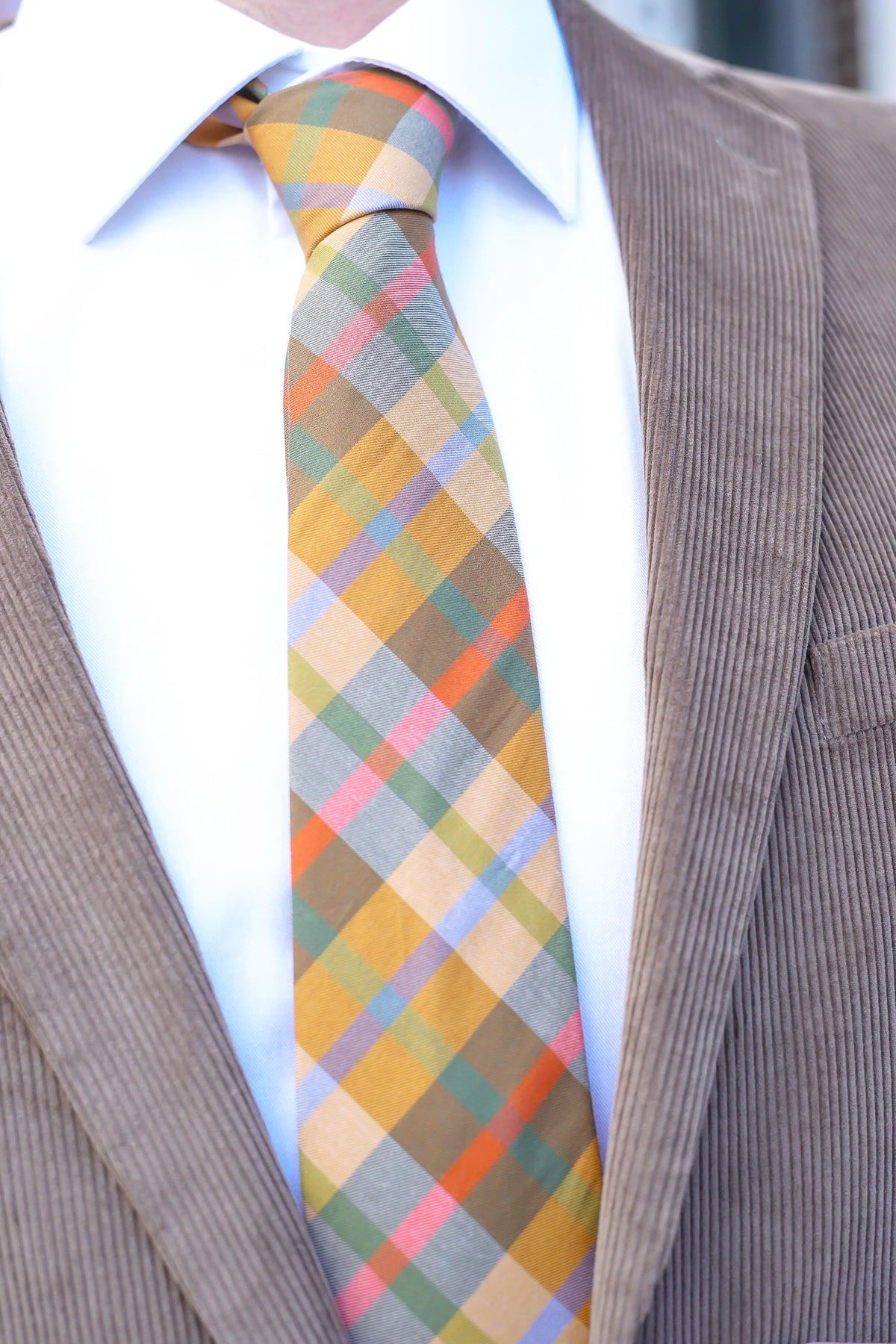 Autumn Plaid Cotton Necktie