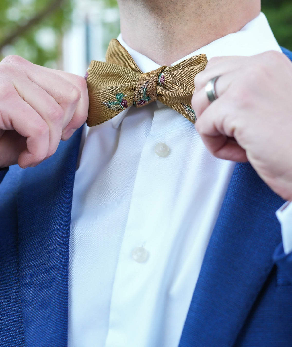 Wood Duck Bow Tie - Gold