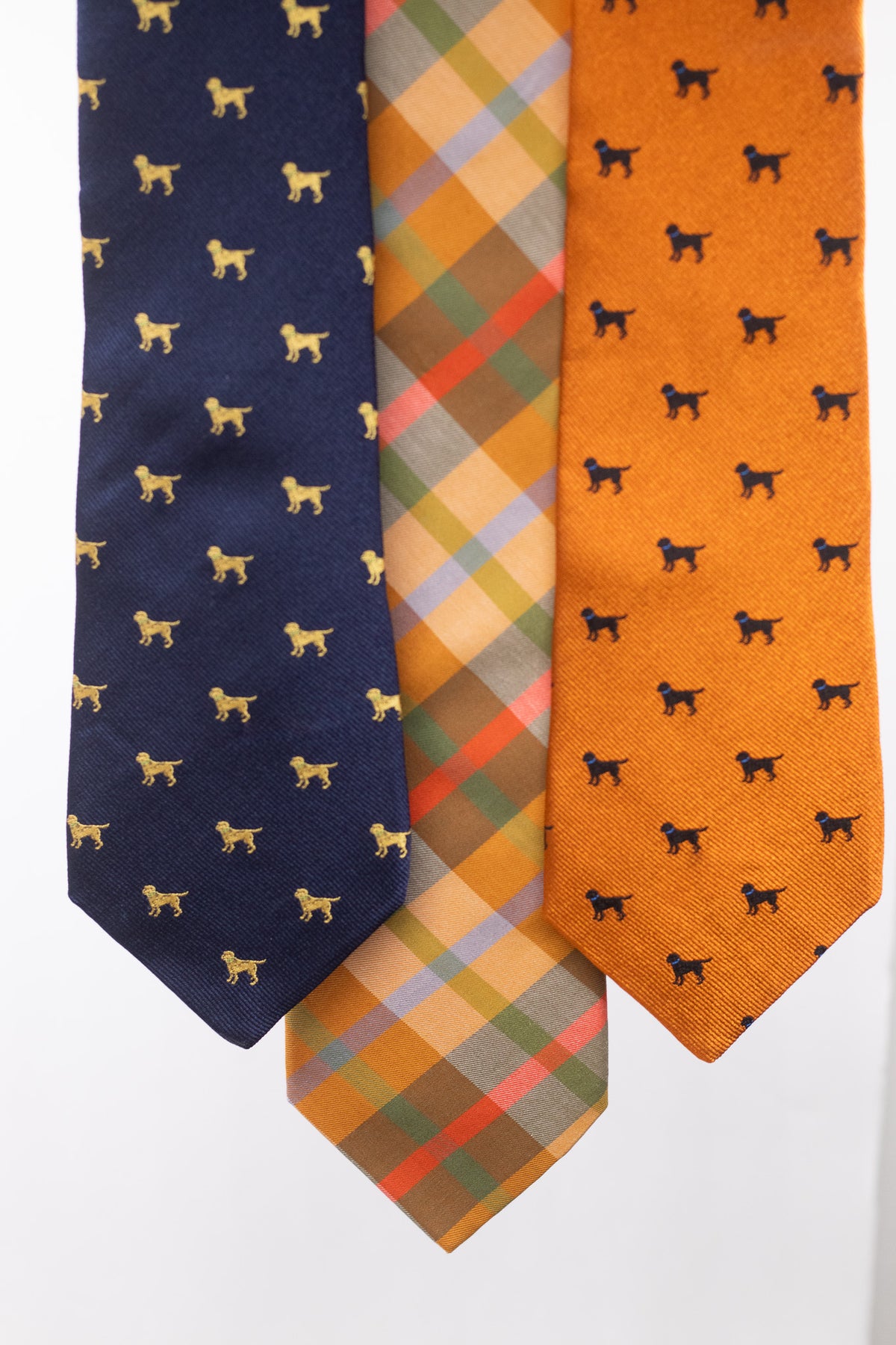 Black Labrador Dog Necktie - Orange