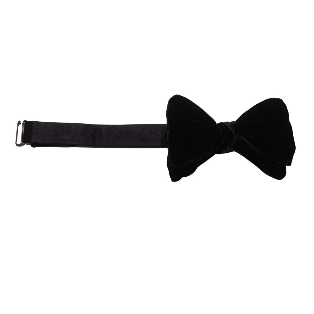 Black Velvet Pre-Tied Bow Tie