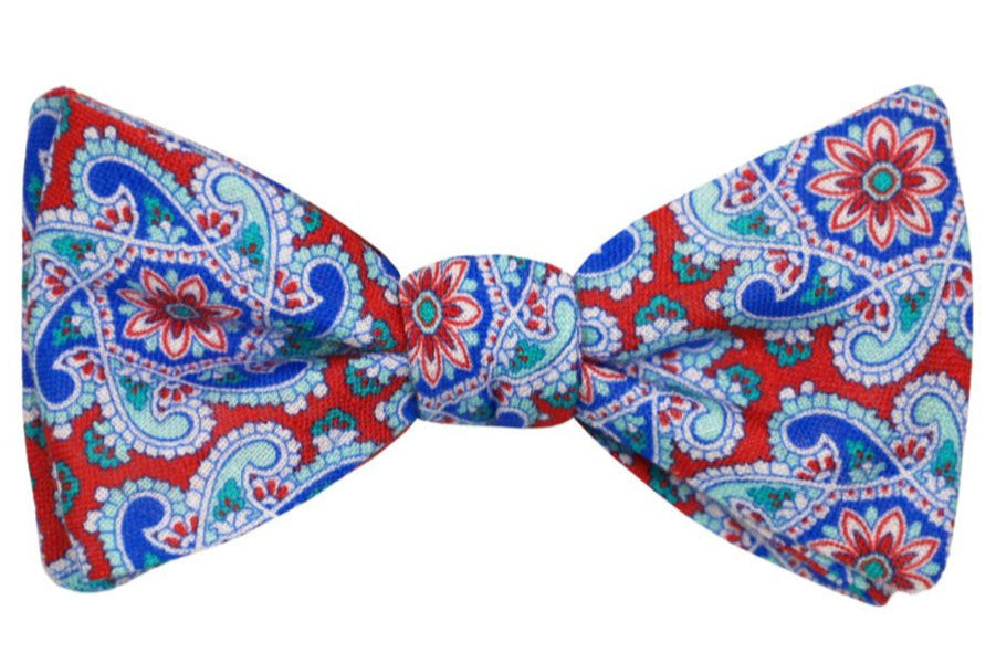 Red Derby Paisley Bow Tie High Cotton