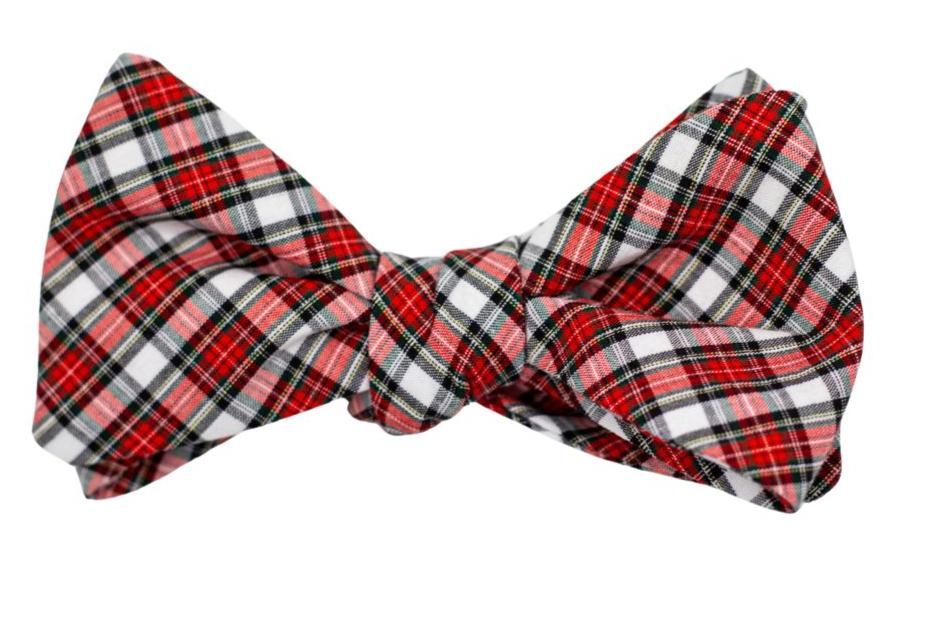 Peppermint Plaid Cotton Bow Tie High Cotton