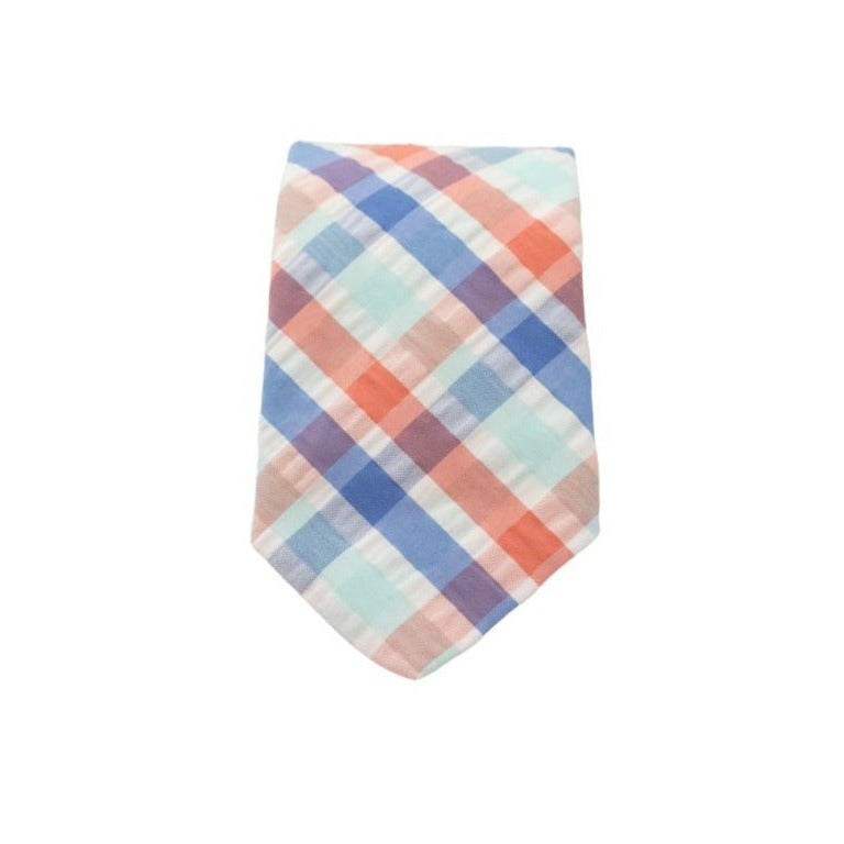 Watercolor Seersucker Plaid Necktie