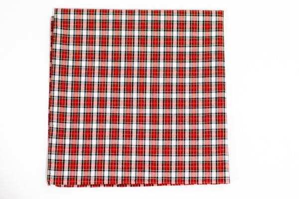 Peppermint Plaid Cotton Pocket Square High Cotton