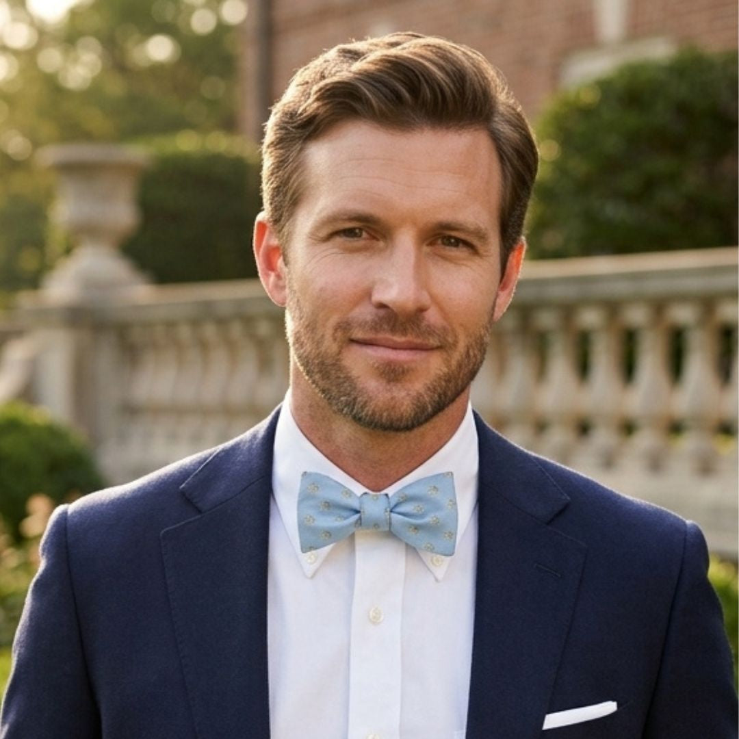 Blue Crab Bow Tie - Light Blue