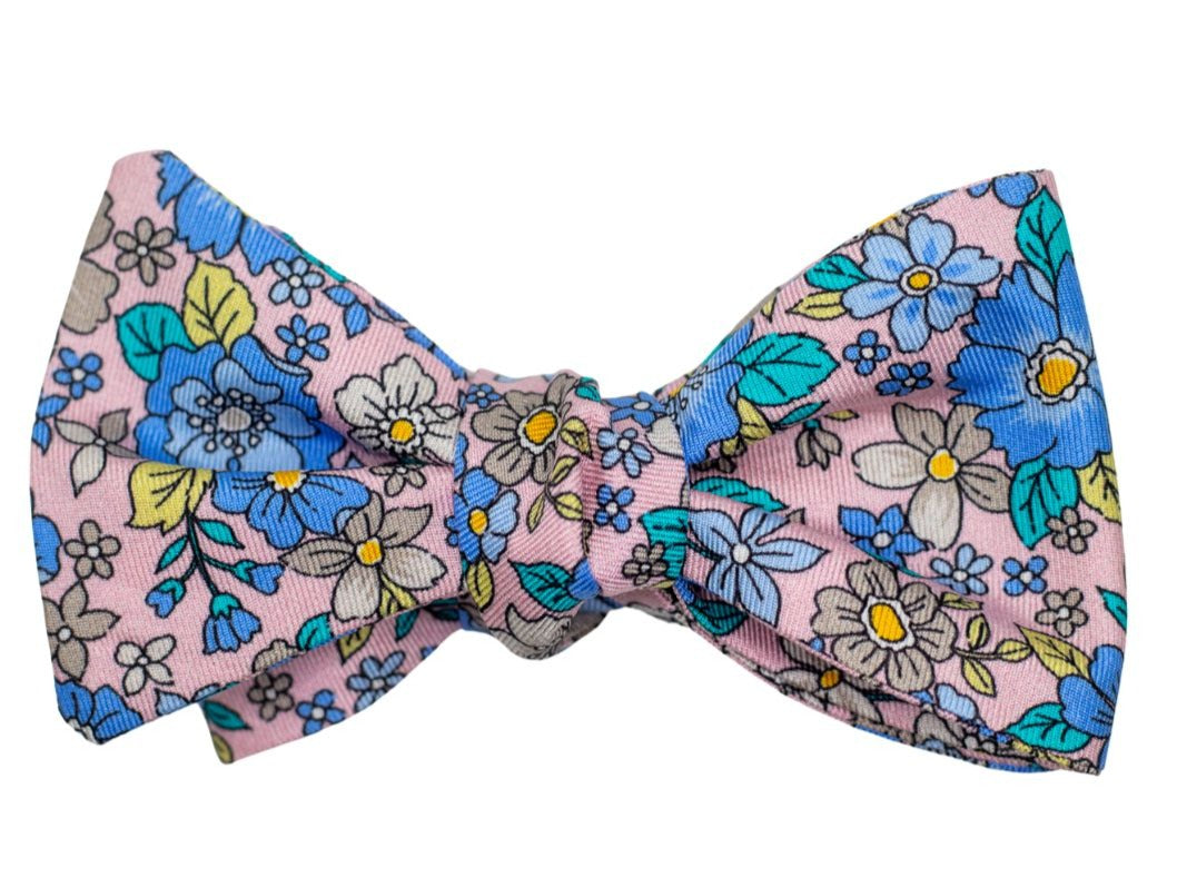 Garden Party Floral Bow Tie - Pink High Cotton