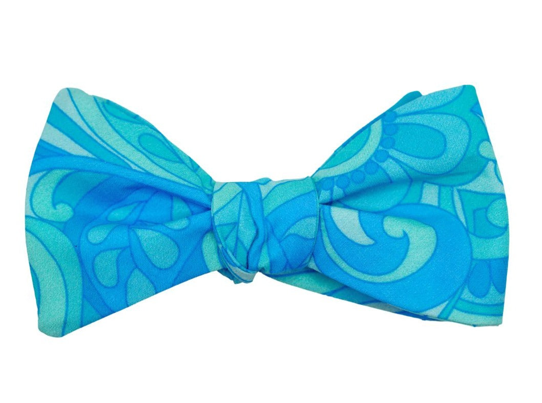 Groovy Teal and Blue Bow Tie