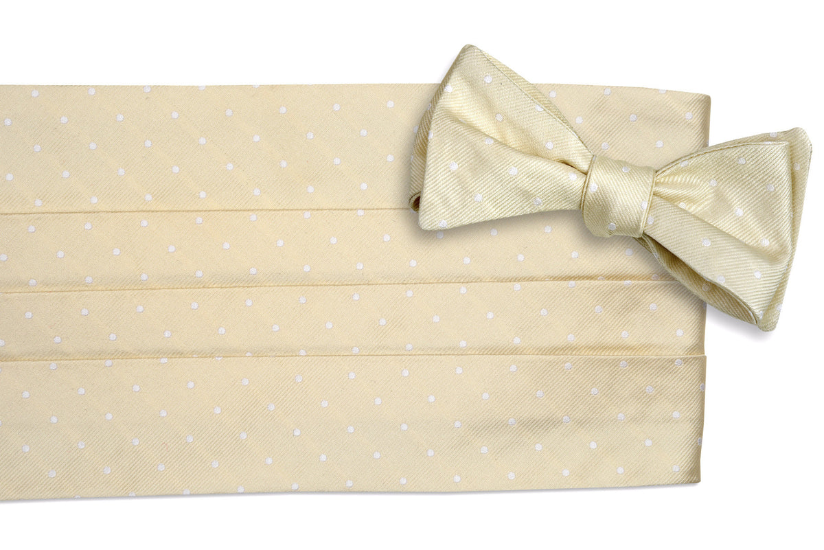 Light Champagne Dot Cummerbund Set