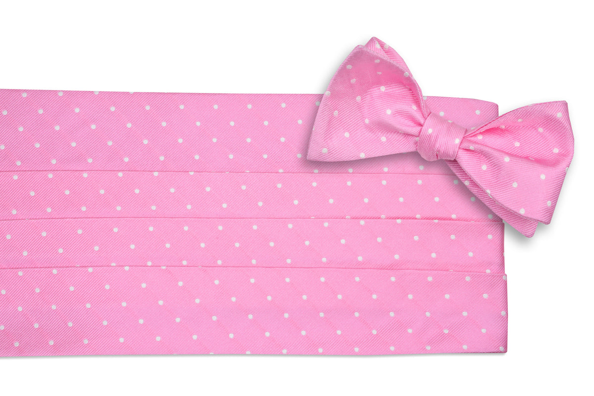 True Pink Dot Cummerbund Set
