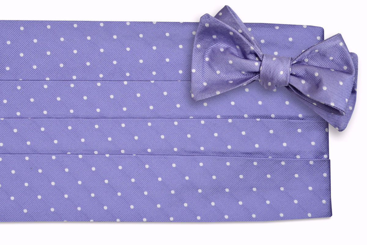 Soft Lavender Dot Cummerbund Set