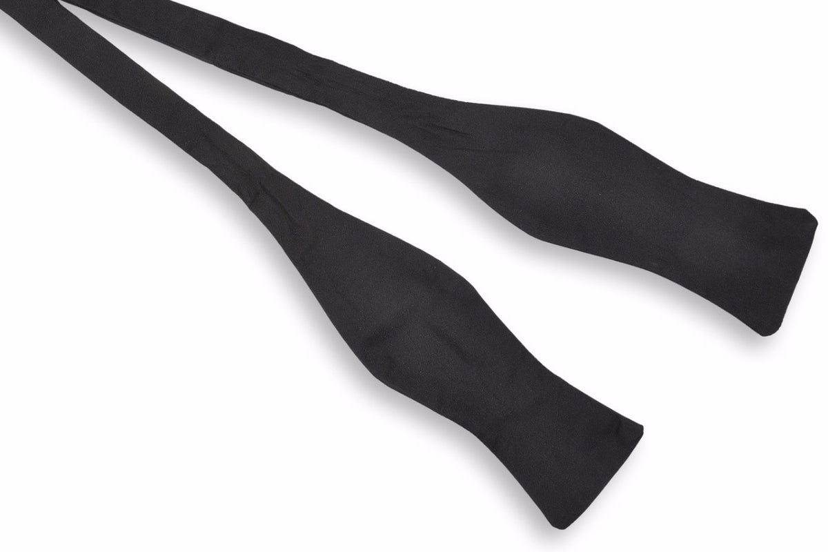 Black Satin Silk Bow Tie