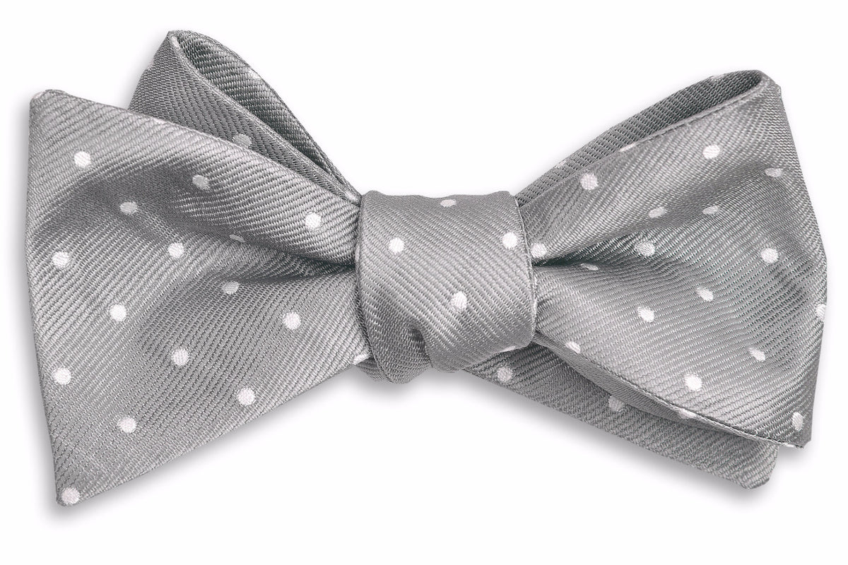 Dusty Gray Dot Bow Tie