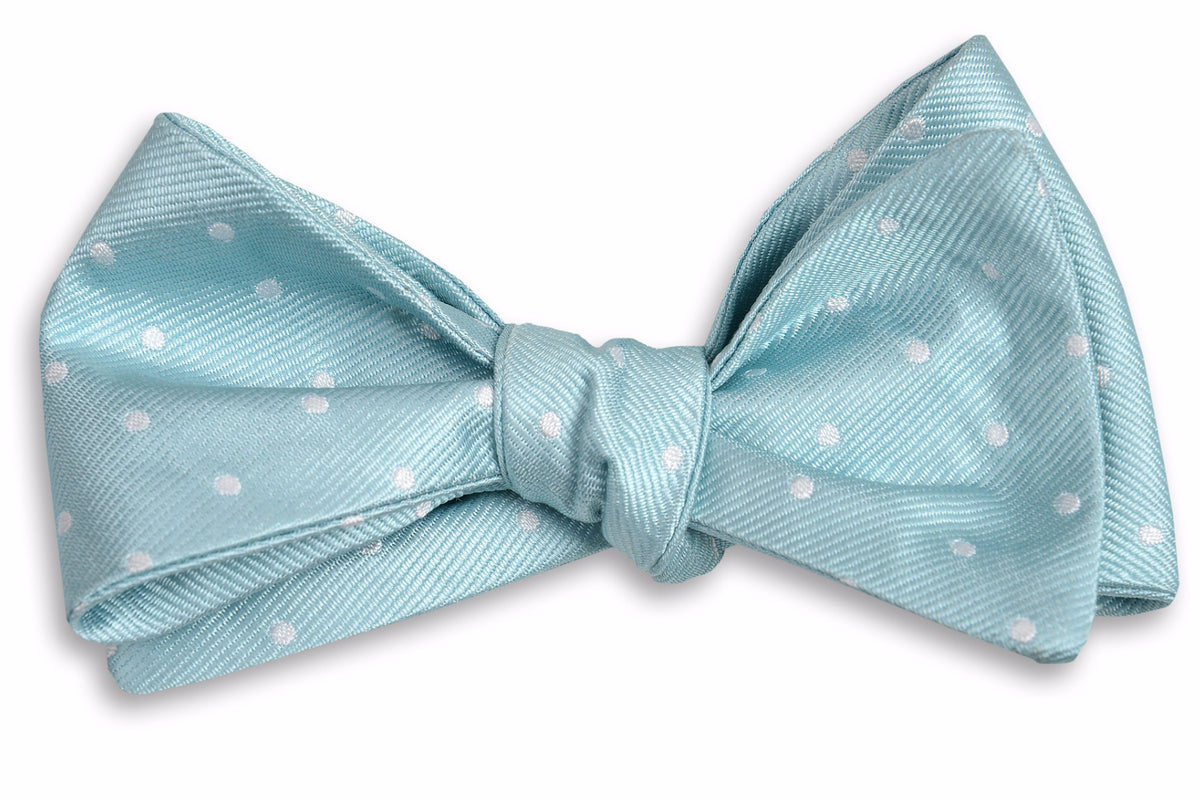 Misty Seafoam Dot Bow Tie