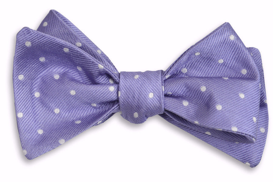 Soft Lavender Dot Bow Tie