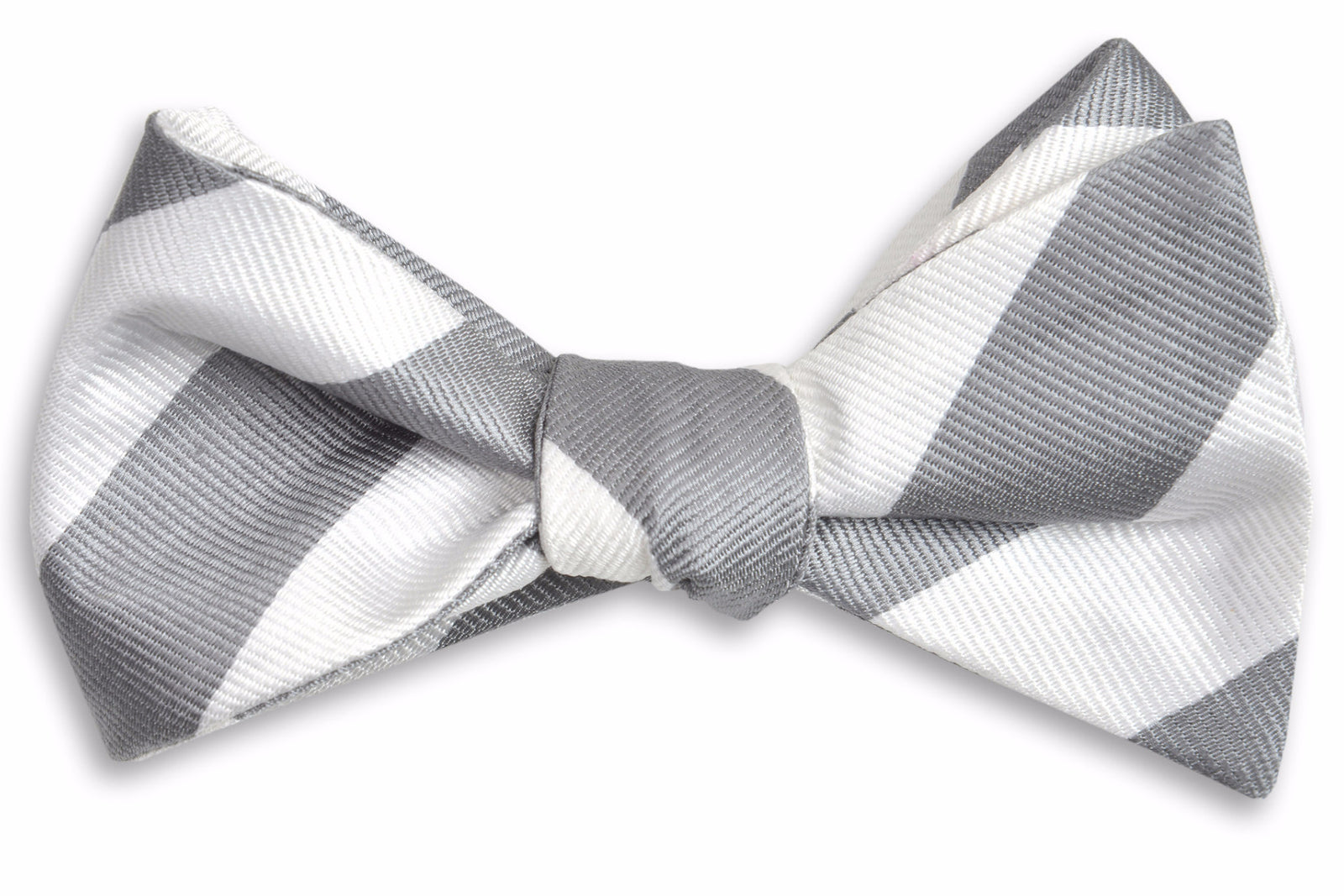 Cannage Bow Tie Gray Silk