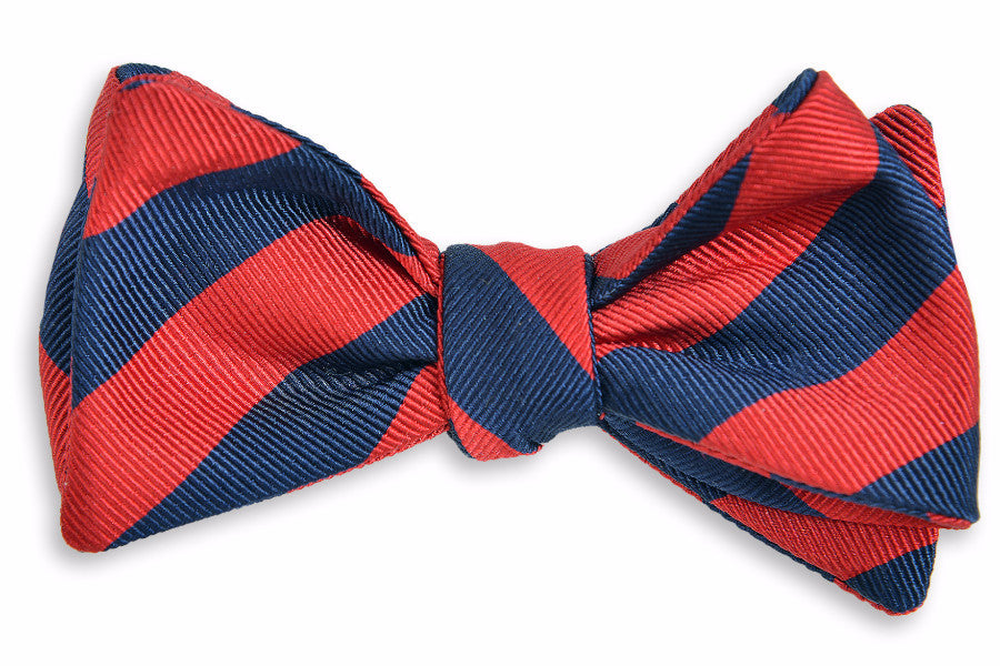 All American Stripe Bow Tie - Red and Navy