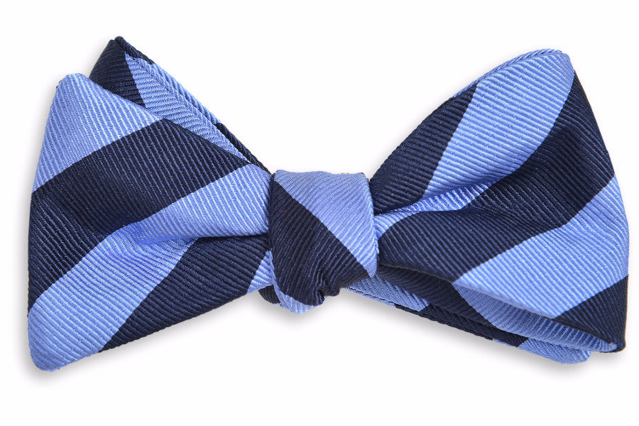 All American Stripe Bow Tie - Powder and Navy