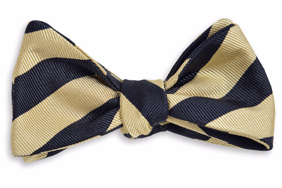 All American Stripe Bow Tie - Black and Gold