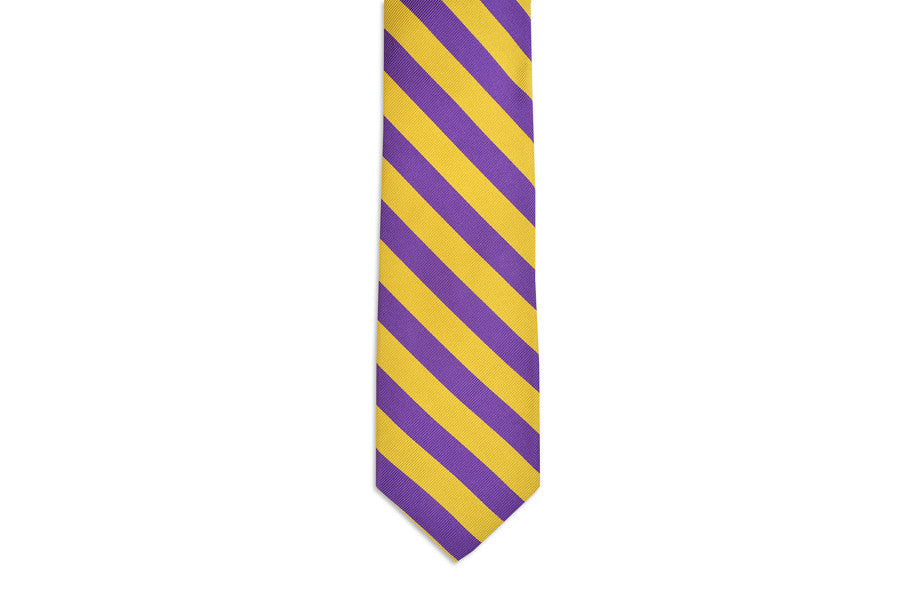 All American Stripe Necktie - Purple and Gold