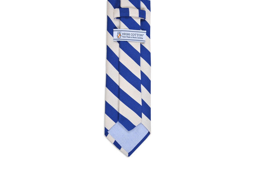 All American Stripe Necktie - Royal and White