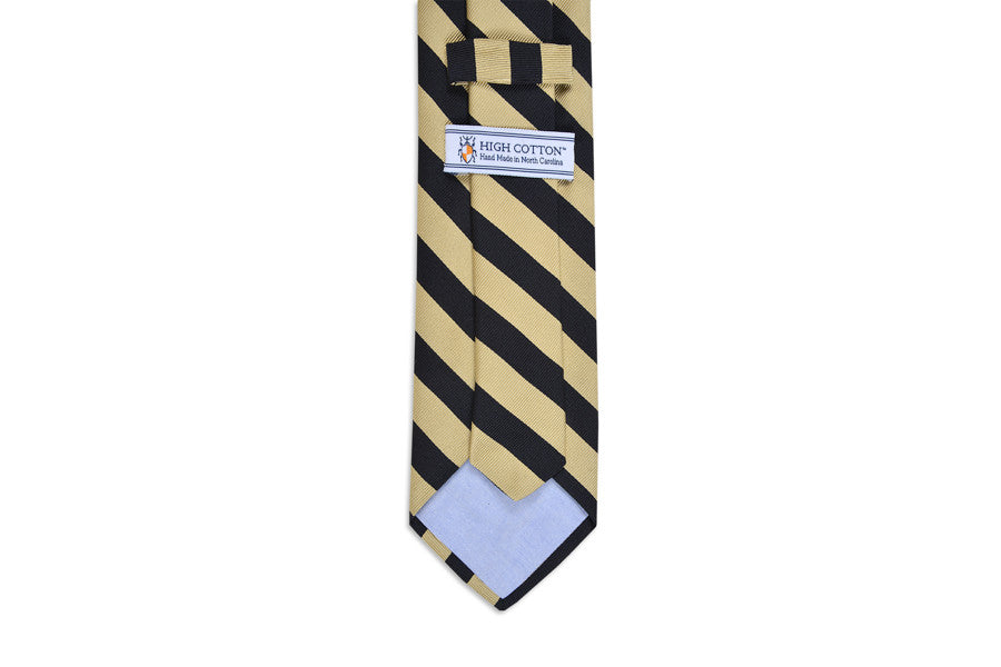 All American Stripe Necktie - Black and Gold