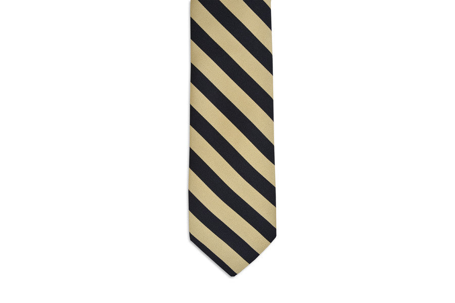 All American Stripe Necktie - Black and Gold