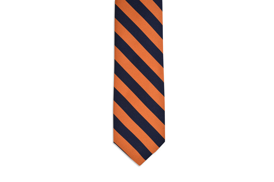 All American Stripe Necktie - Orange and Navy