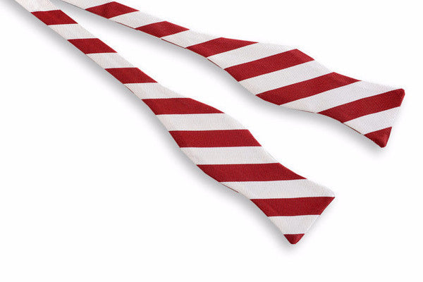 All American Stripe Bow Tie - Crimson And White