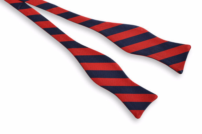 All American Stripe Bow Tie - Red and Navy