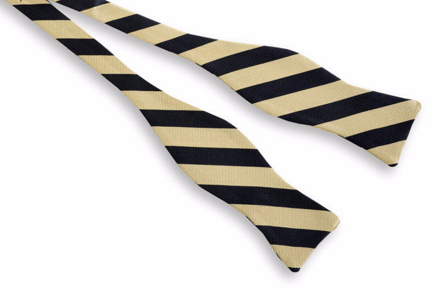 All American Stripe Bow Tie - Black and Gold