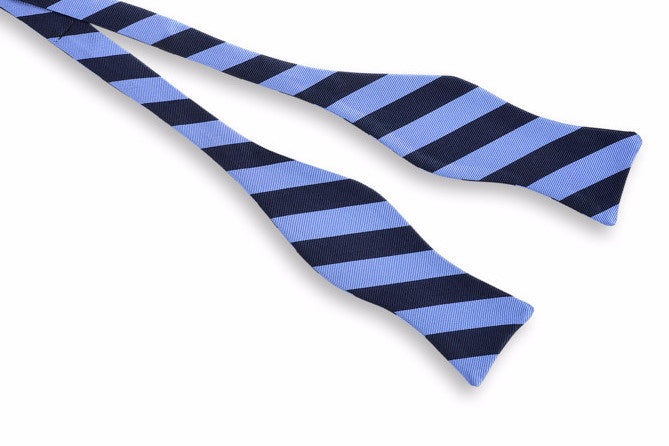 All American Stripe Bow Tie - Powder and Navy