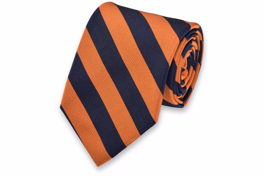 All American Stripe Necktie - Orange and Navy