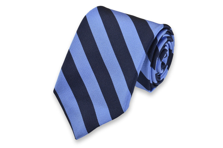 All American Stripe Necktie - Powder and Navy