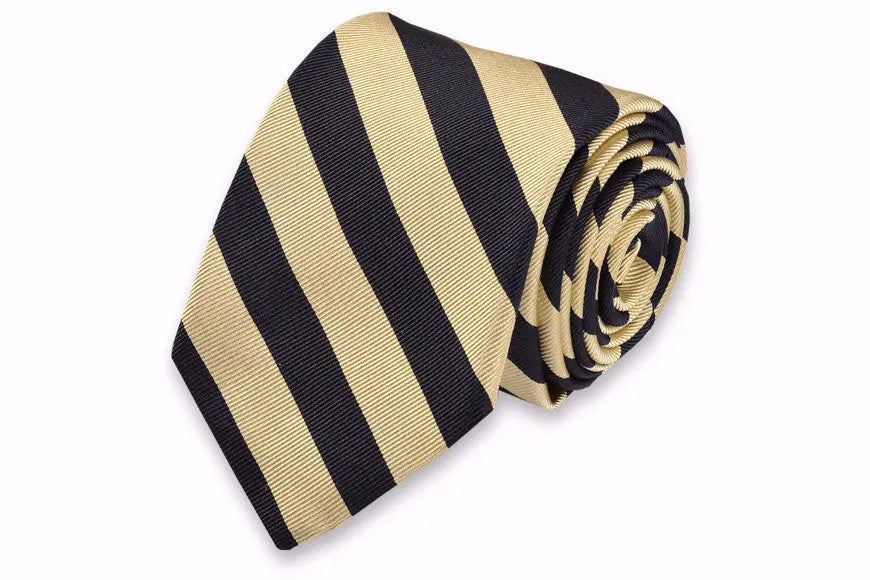 All American Stripe Necktie - Black and Gold
