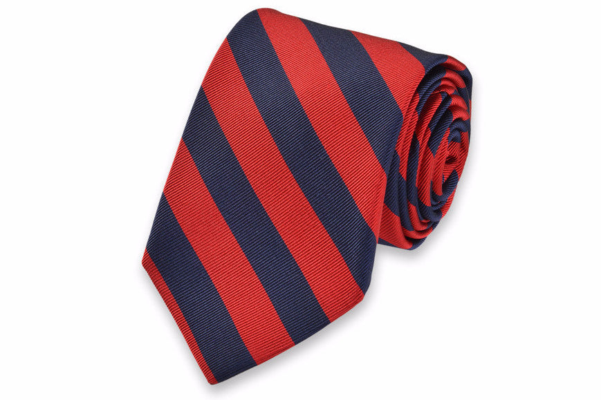 All American Stripe Necktie - Red and Navy