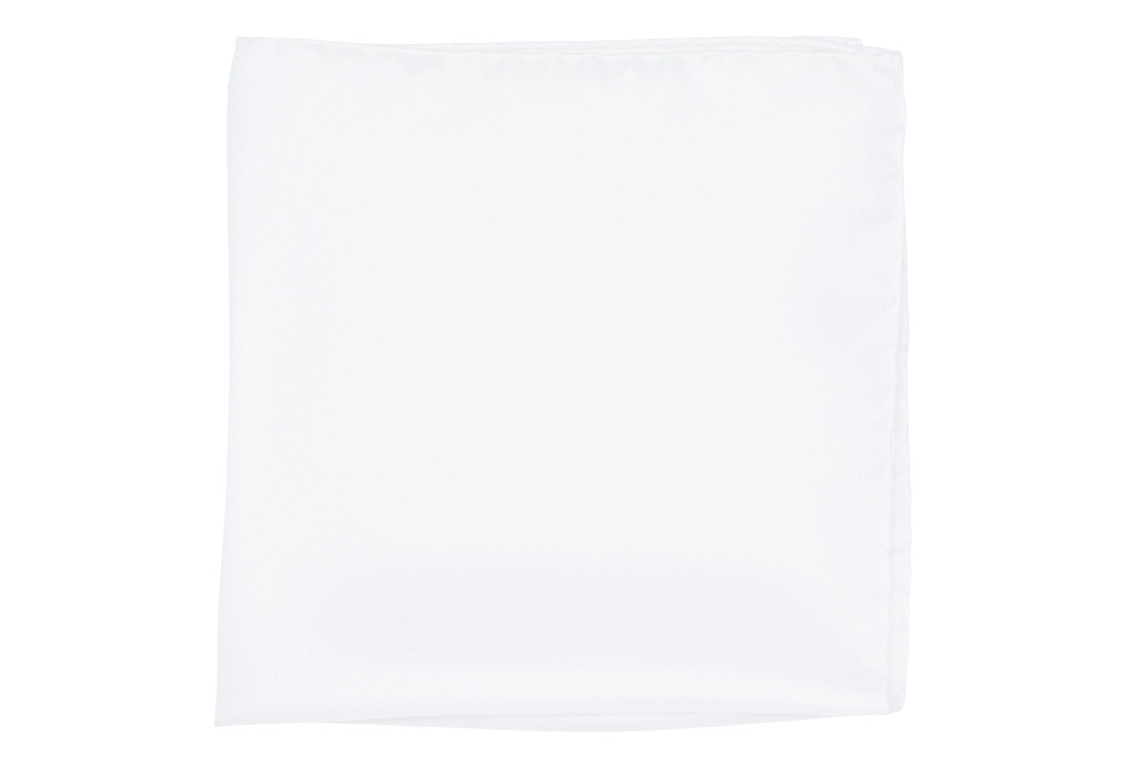 White Silk Pocket Square High Cotton