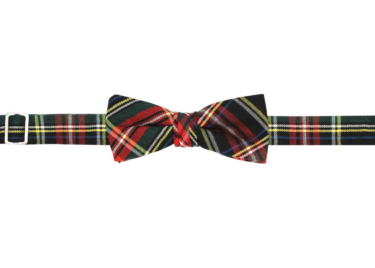 Black Stewart Tartan Boy&#39;s Bow Tie