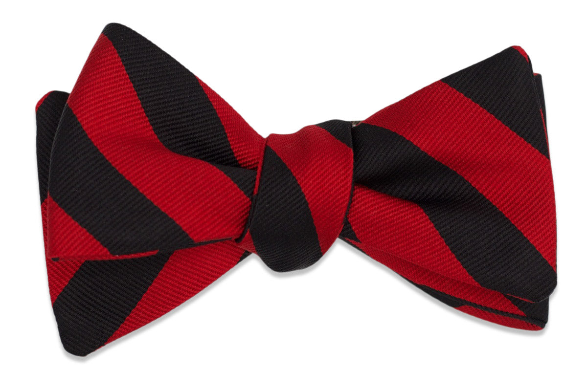 All American Stripe Bow Tie - Black and Red Stripe