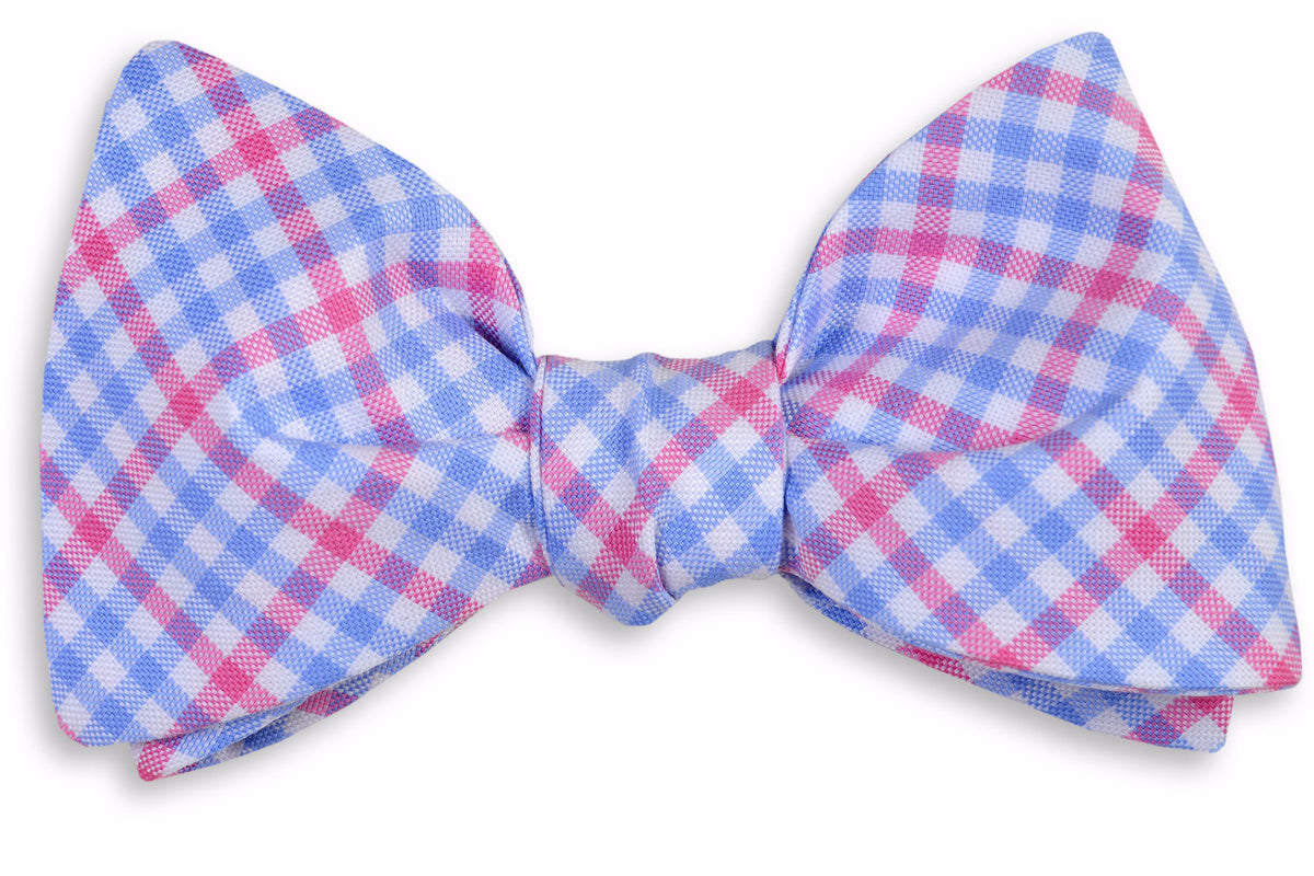 French Quarter Check Bow Tie - Pink