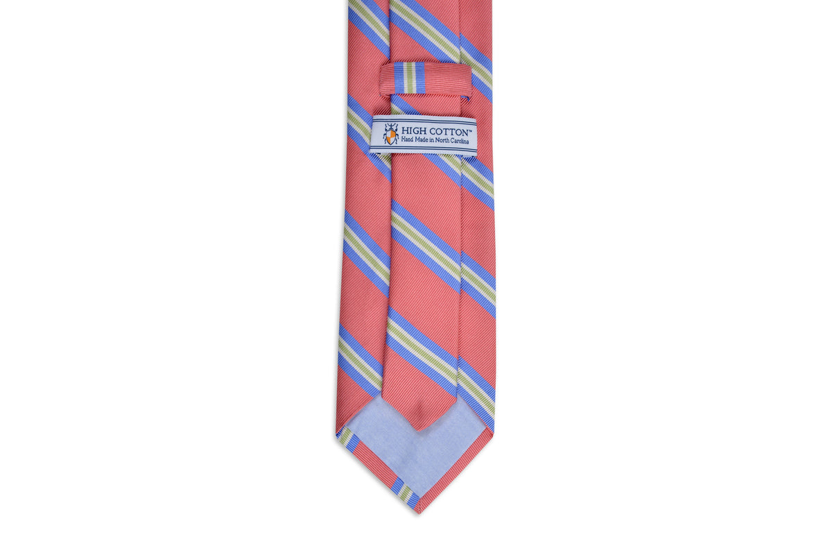 Harbor Stripe Necktie - Coral