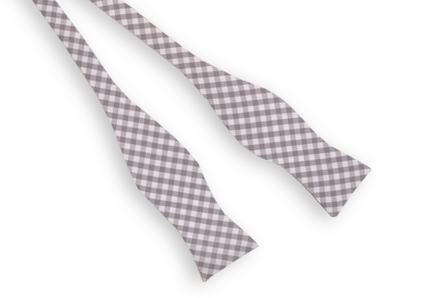 Dark Gray Check Bow Tie