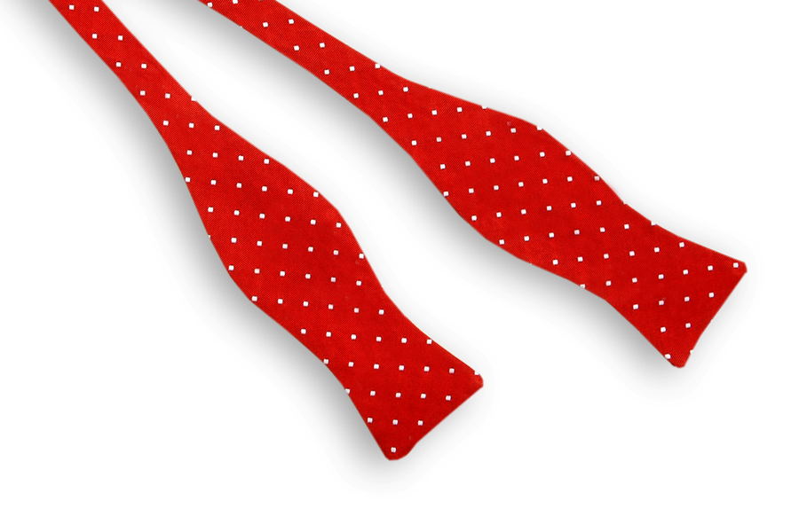 Red Woven Dot Bow Tie