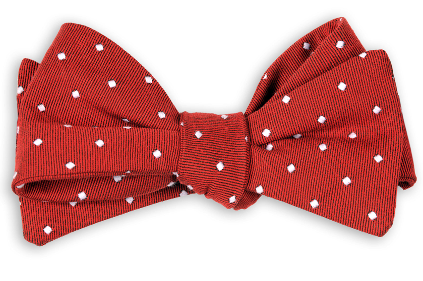 Red Woven Dot Bow Tie