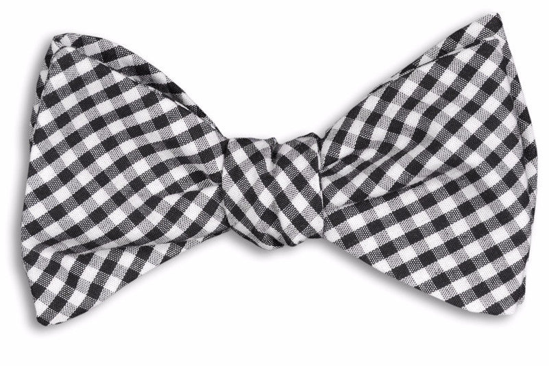 Black Gingham Bow Tie