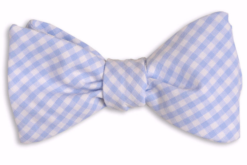 Carolina Blue Gingham Bow Tie